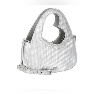 Paris Hilton Women's Heartbreaker Top Handle Bag with Crossbody Strap (Silver)